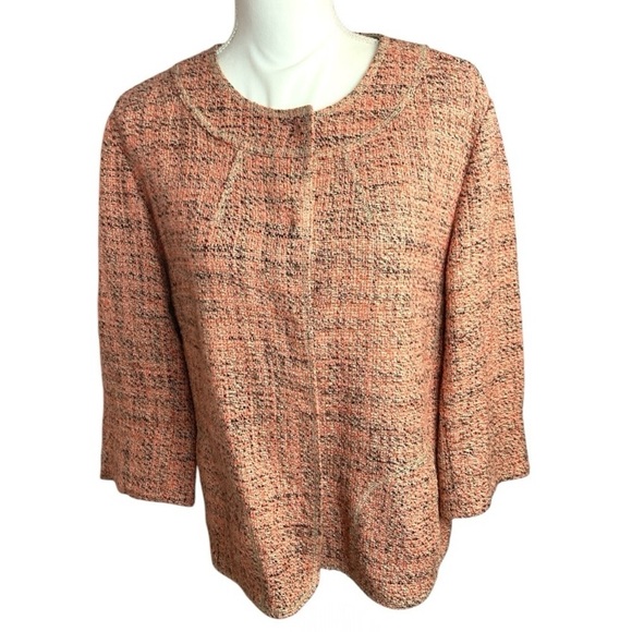 J. Jill Coral Tweed Blazer Jacket - Picture 1 of 12